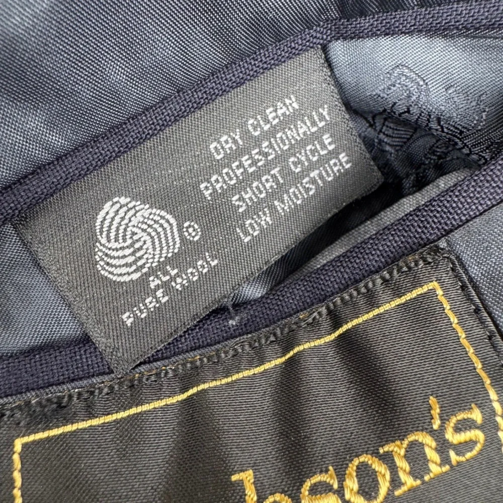 Burberrys Wool Blazer Mens 46 Navy Blue Gold Crest Button Vintage Sport Coat